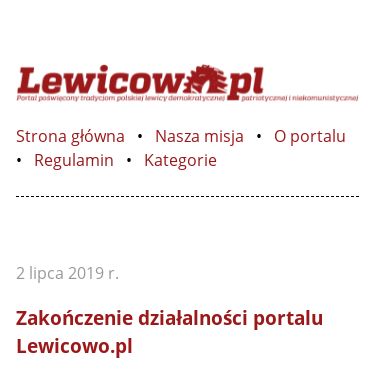 Screenshot of http://lewicowo.pl/