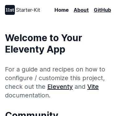 Screenshot of https://11st-starter-kit.netlify.app/