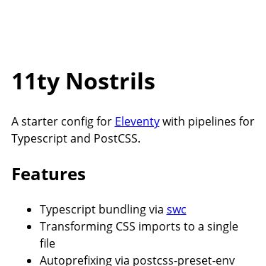 Screenshot of https://11ty-nostrils.netlify.app/