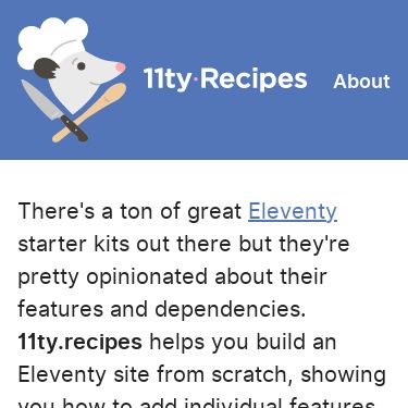 Screenshot of https://11ty.recipes/