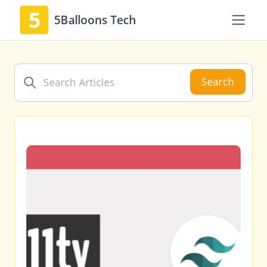 Screenshot of https://5balloons.info/guide-tailwindcss-eleventy-static-site/