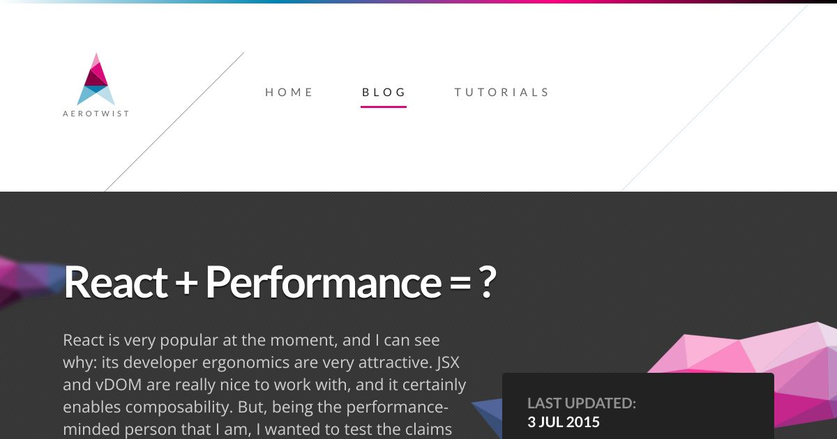 Screenshot image for https://v1.screenshot.11ty.dev/https%3A%2F%2Faerotwist.com%2Fblog%2Freact-plus-performance-equals-what%2F/opengraph//