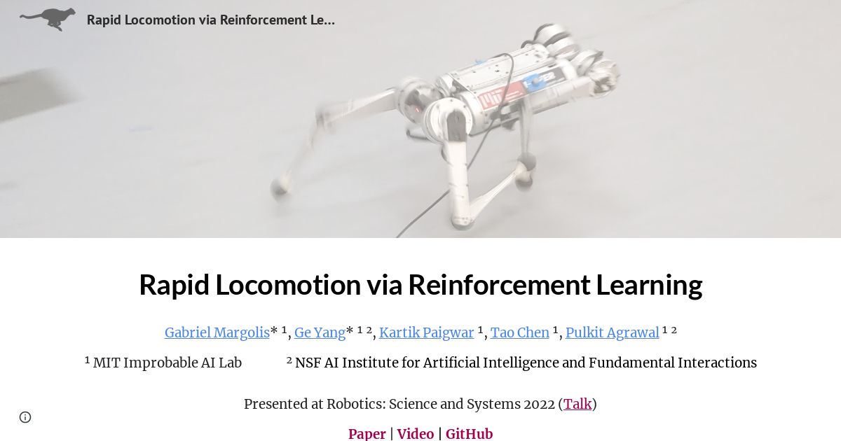 Rapid Locomotion via Reinforcement Learning