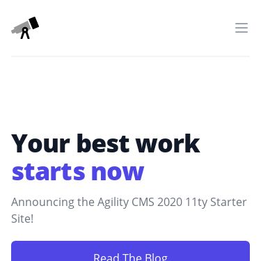 Screenshot of https://agilitycms-eleventy-starter-2020.vercel.app/