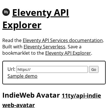 Screenshot of https://api-explorer.11ty.dev/