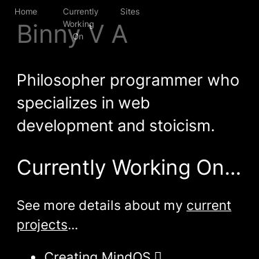Screenshot of https://binnyva.com/