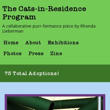 Screenshot of https://cats-in-residence.org/