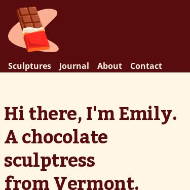 Screenshot of https://chocolatesculptress.com/