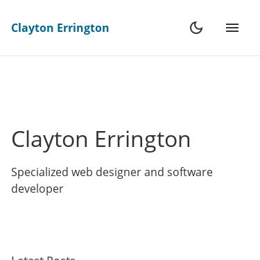Screenshot of https://claytonerrington.com/