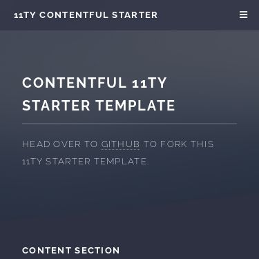 Screenshot of https://contentful.github.io/11ty-contentful-starter/
