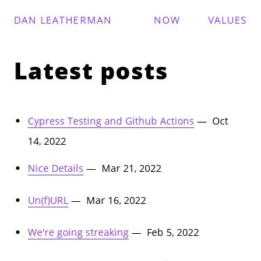 Screenshot of https://danleatherman.com/