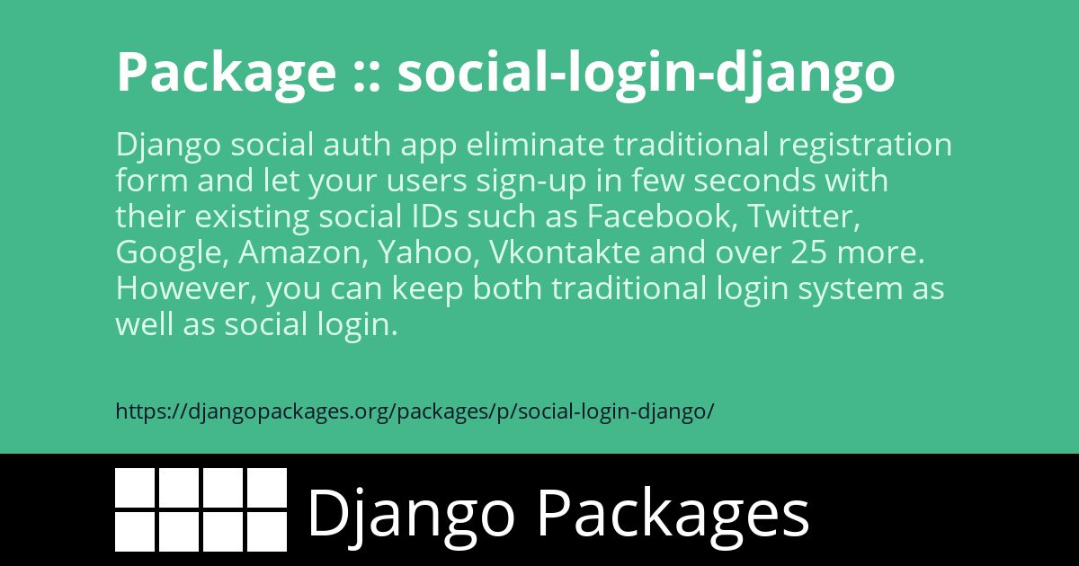 Django Social Authentication: Sign In With Facebook