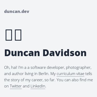 Screenshot of https://duncan.dev/