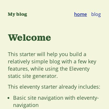 Screenshot of https://eleventy-not-so-minimal-blog-starter.netlify.app/