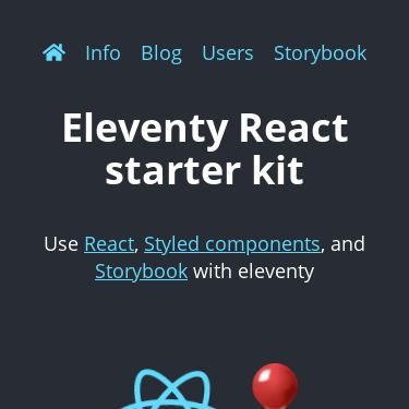 Screenshot of https://eleventy-react.netlify.app/