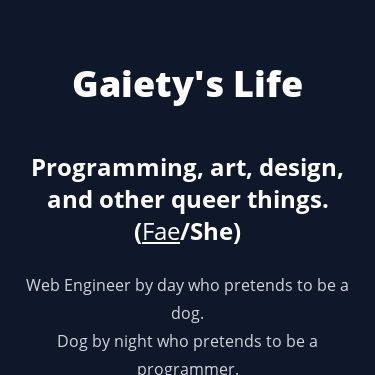 Screenshot of https://gaiety.life/
