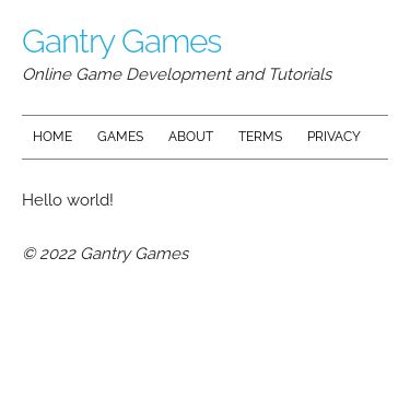 Screenshot of https://gantrygames.com/