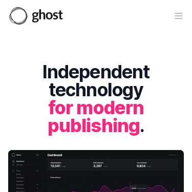 Screenshot of https://ghost.org/