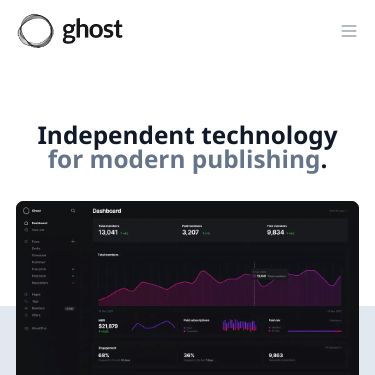 Screenshot of https://ghost.org/