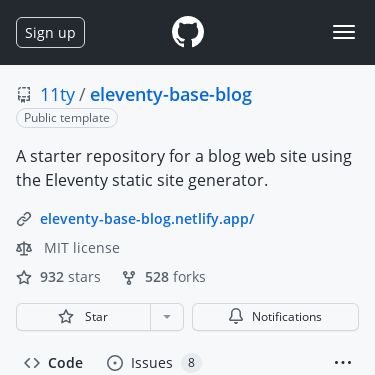 Screenshot of https://github.com/11ty/eleventy-base-blog