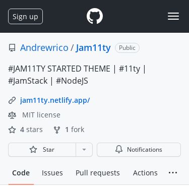 Screenshot of https://github.com/Andrewrico/Jam11ty