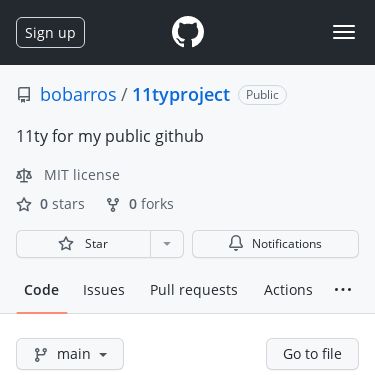 Screenshot of https://github.com/bobarros/11typroject