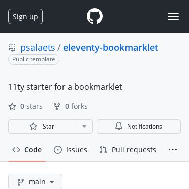 Screenshot of https://github.com/psalaets/eleventy-bookmarklet