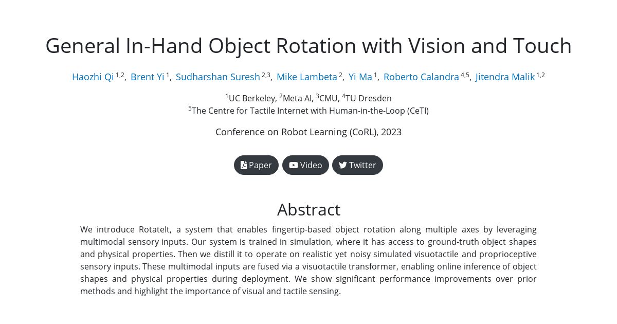 General In-Hand Object Rotation with Vision and Touch