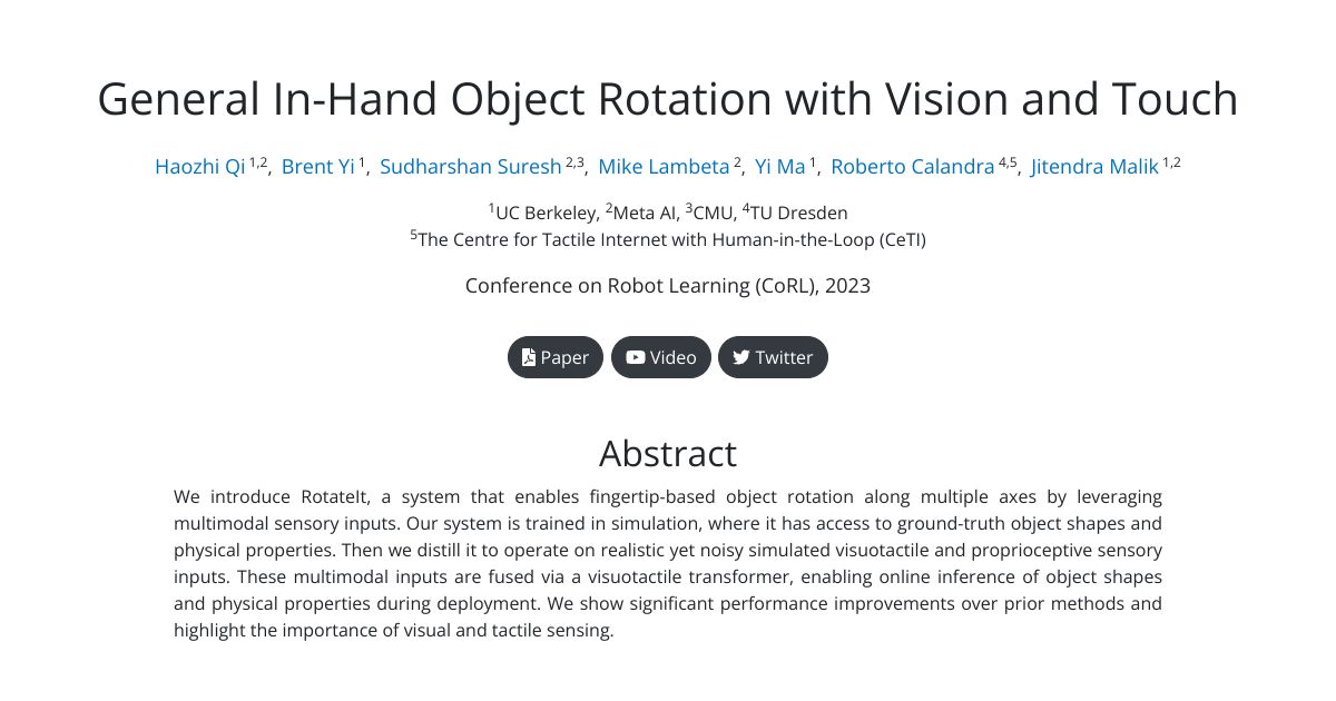 General In-Hand Object Rotation with Vision and Touch