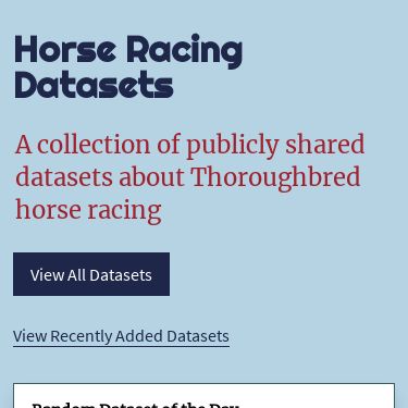 Screenshot of https://horseracingdatasets.com/