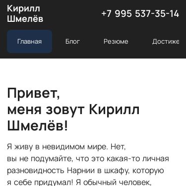 Screenshot of https://kirshmelev.ru/