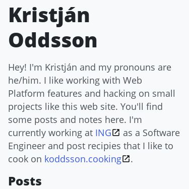 Screenshot of https://koddsson.com/