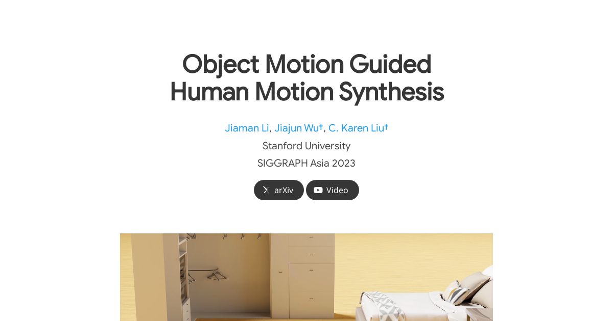 Object Motion Guided Human Motion Synthesis