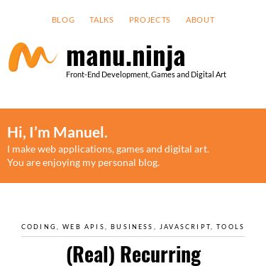 Screenshot of https://manu.ninja/