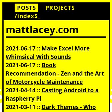 Screenshot of https://mattlacey.com/