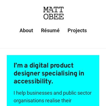 Screenshot of https://mattobee.com/