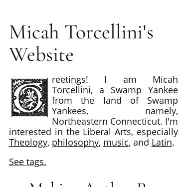 Screenshot of https://micah.torcellini.org/