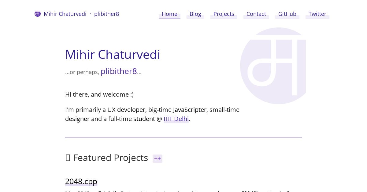 Screenshot of Mihir Chaturvedi