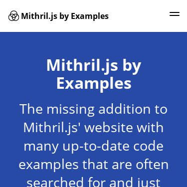 Screenshot of https://mithril-by-examples.js.org/
