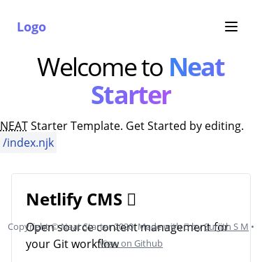 Screenshot of https://neat-starter.netlify.app/