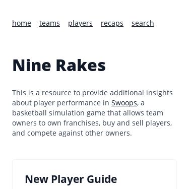 Screenshot of https://ninerakes.com/