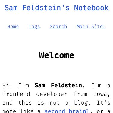 Screenshot of https://notebook.samfeldstein.xyz/