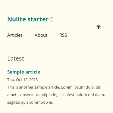 Screenshot of https://nulite-starter.netlify.app/