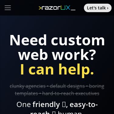 Screenshot of https://razorux.com/