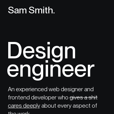 Screenshot of https://samsmith.name/