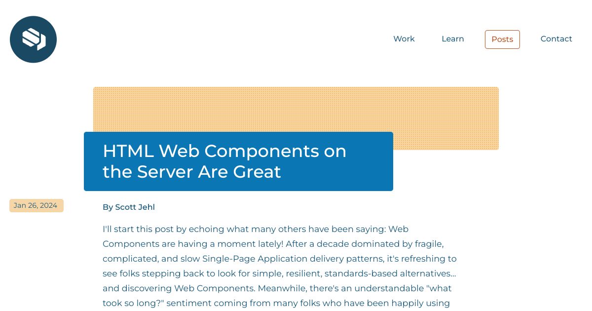 HTML Web Components on the Server Are Great | Scott Jehl, Web Designer/Developer