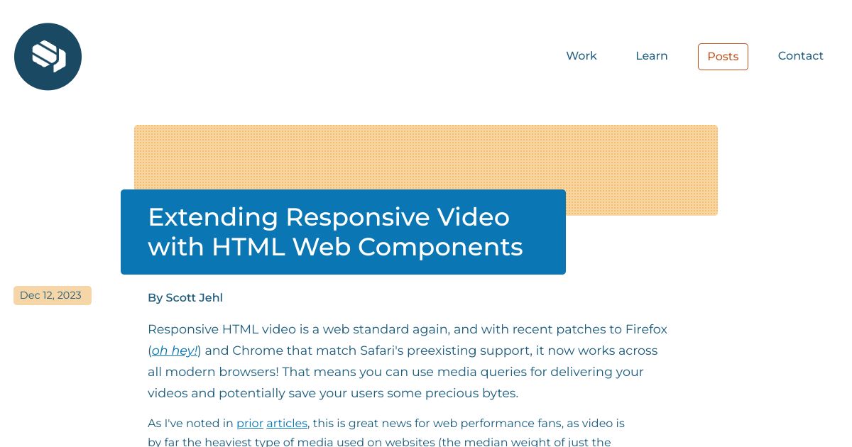 Extending Responsive Video with HTML Web Components | Scott Jehl, Web Designer/Developer