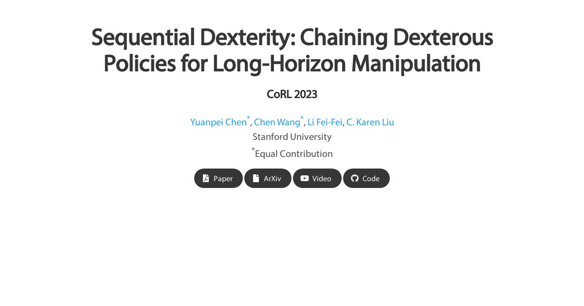 Sequential Dexterity: Chaining Dexterous Policies for Long-Horizon Manipulation