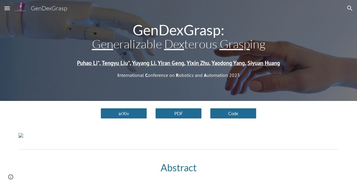 GenDexGrasp: Generalizable Dexterous Grasping