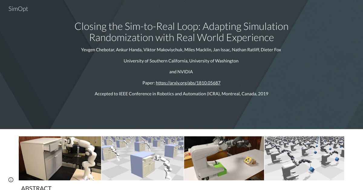 Closing the Sim-to-Real Loop: Adapting Simulation Randomization with Real World Experience